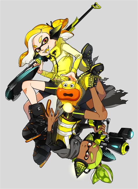 Inkling Inkling Boy Agent 3 Agent 4 And Zapfish Splatoon And 2