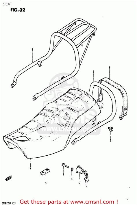 Suzuki Gn125 1983 D Usa E03 Seat Buy Original Seat Spares Online