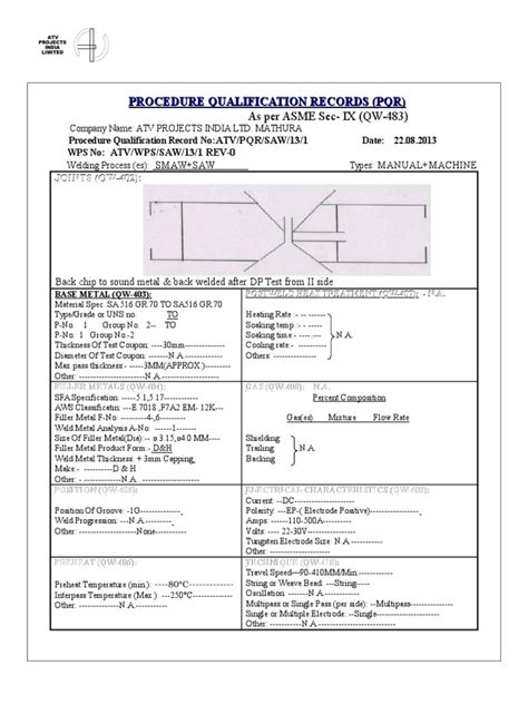 Procedure Qualification Records Pqr Pdf Welding Construction