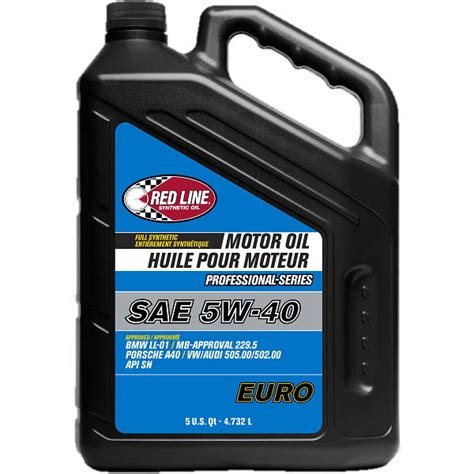 Red Line Pro-Series Euro Engine Oil (5W40, 5 Quarts) | 12905
