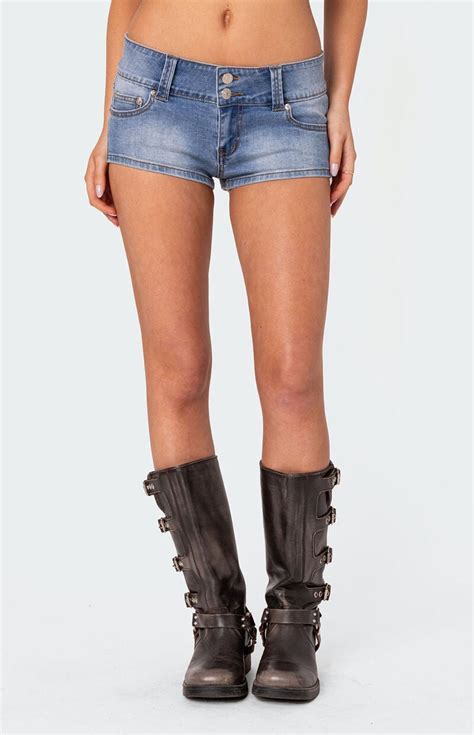 edikted honey  rise denim micro denim shorts pacsun