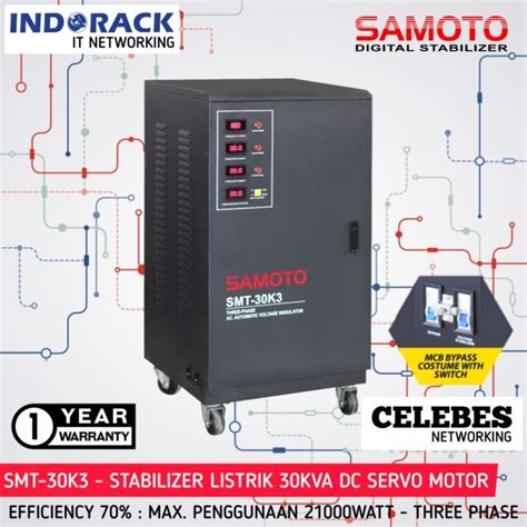 Jual SMT 30K3 Stabilizer Listrik SAMOTO 30000VA 30KVA Three Phase AVR