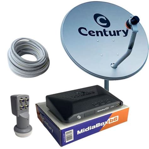 Antena Parab Lica Cm Banda Ku G Midiabox B Quadruplo Kit Century