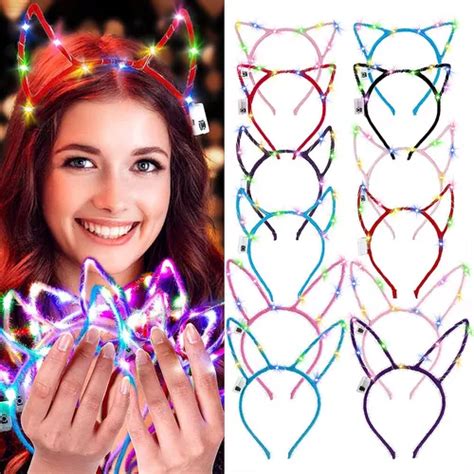 12 Diademas Luminosas Con Led Colores Para Decorar Fiestas Meses Sin