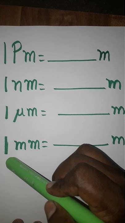 Picometer To M Nanometer To Meter Micrometer To Meter Millimetre To