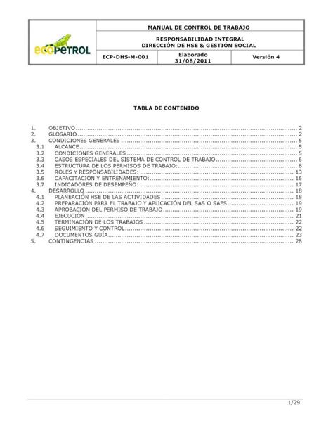 PDF ECP DHS M 001 MANUAL DE CONTROL DE TRABAJO PDF Filela