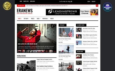 Eranews News and Magazine Joomla 5 joomla 4 and Joomla 3 Template