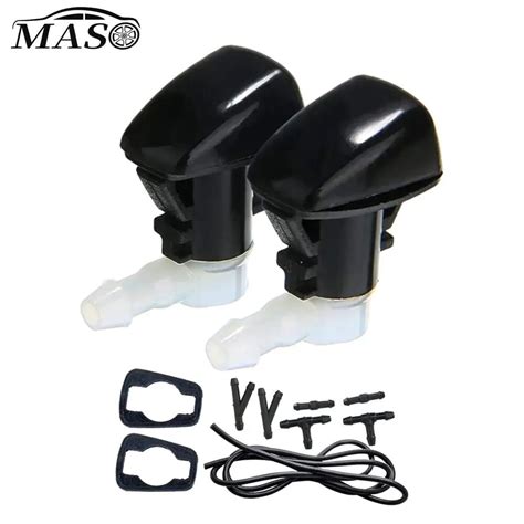 2pcs Car Front Windshield Washer Nozzles Jet Sprayer With 2m Hose 76810szaa01za For Honda Pilot