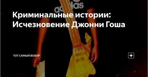 Криминальные истории: Исчезновение Джонни Гоша | Тот самый Вобар | Дзен