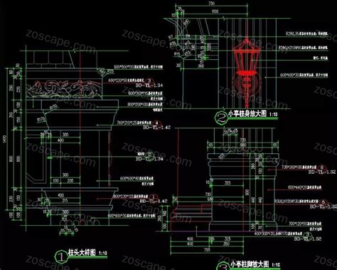 亭廊组合标准设计制图三个经典亭廊组合标准化施工图 Su模型（三个亭廊组合施工详图 Su精细模型） 施工图 Zoscape 建筑园林景观规划设计网