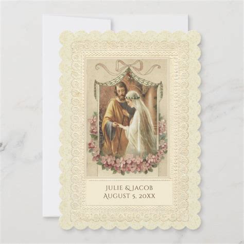 Traditional Catholic Vintage Wedding Invitation Zazzle