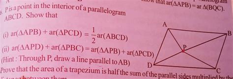 P Is A Point In The Interior Of A Parallelogram ABCD Show That I Ar A