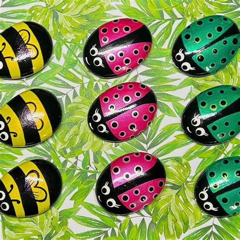 Ladybug Painted Rocks Etsy