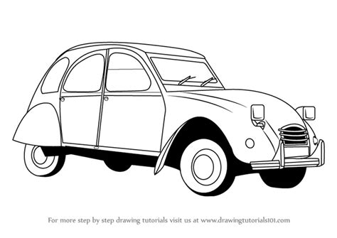 How to Draw a Vintage Car (Vintage) Step by Step | DrawingTutorials101.com