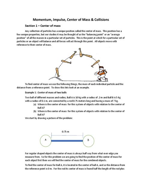 Center Of Mass Notes 1 Download Free Pdf Center Of Mass Mass