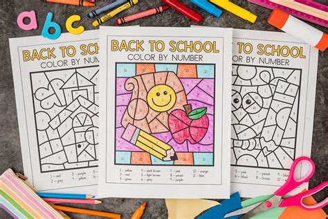 Back To School Color By Number Free Printables The Best Ideas For Kids