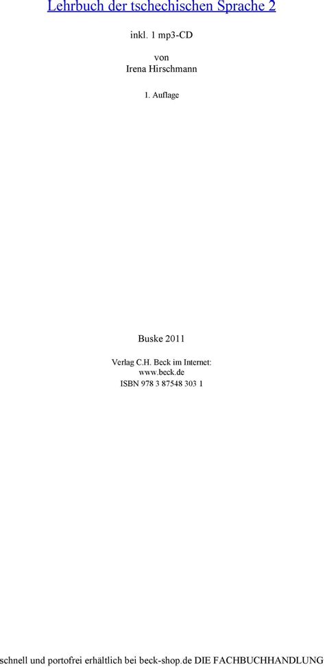 Lehrbuch der tschechischen Sprache 2 PDF Stažení zdarma