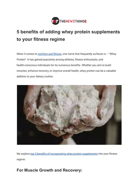 Ppt 5 Benefits Of Adding Whey Protein Supplements To Your Fitness