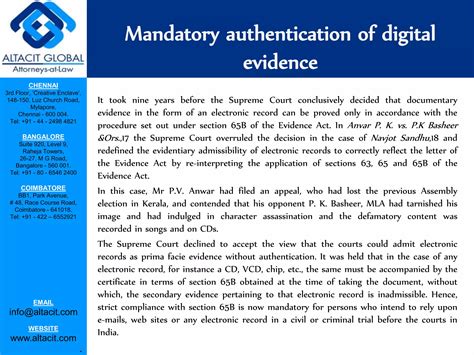 Admissibility of electronic evidence in india | PPTX