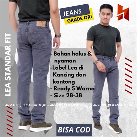 Jual Celana Jeans Hitam Pria Panjang Jeans Pria Standar Lea Cowok