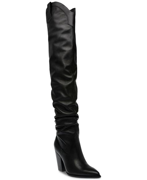 Steve Madden Landy Over The Knee Cowboy Boots In Black Lyst