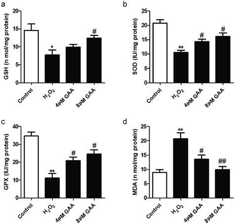 Gaa Inhibits H 2 O 2 Induced Oxidative Stress In Np Cells A Gsh