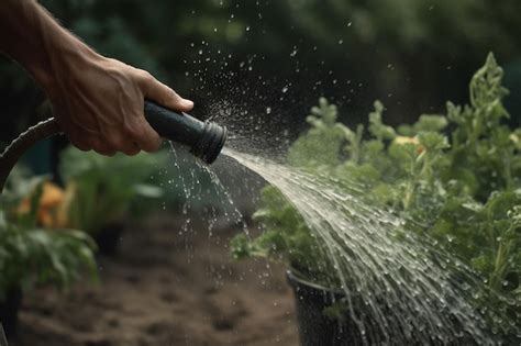 Hombre Regando Plantas Generar Ai Foto Premium