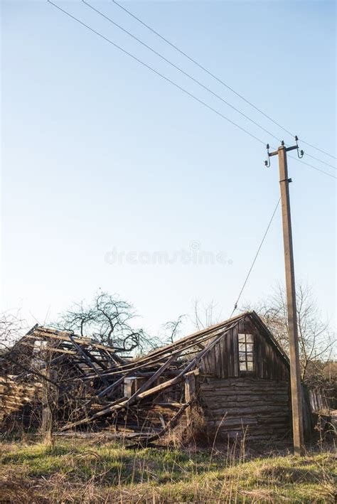 Abandoned Wooden House in a Dead Village in the Chernobyl Exclusion Zone Stock Image - Image of ...