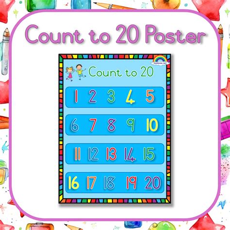 Count To 20 Poster Skool Pret