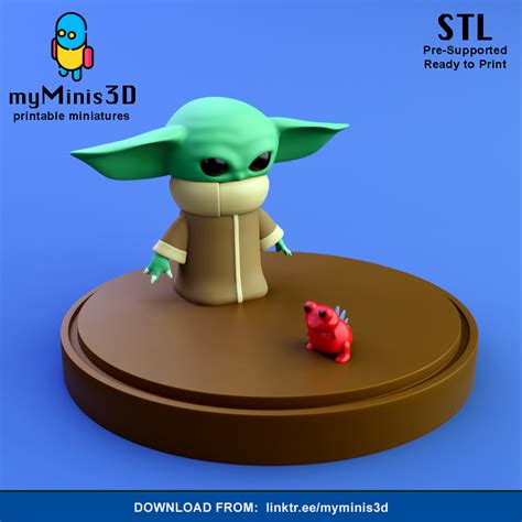 Fichier STL Bébé mignon Yoda Grogu Miniature Modèles d impression 3D