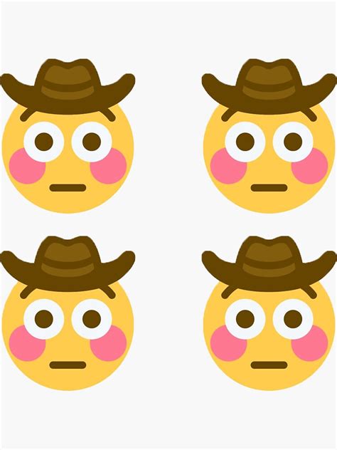 Flushed Shy Cowboy Cute Emote Pack Sticker For Sale By Kawaiicrossing