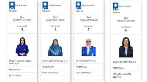 Daftar Caleg Partai Amanat Nasional Pan Untuk Dpr Ri Dapil Kalimantan