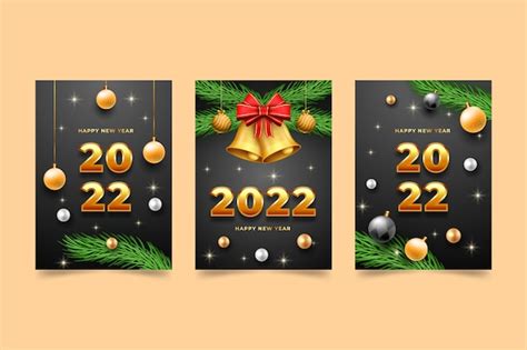 Premium Vector Realistic New Year Greeting Card Template