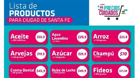 Lanzar N Precios Cuidados Santa Fe Conoc La Lista De Productos Y Precios