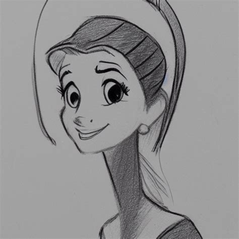 Krea Ai Milt Kahl Pencil Sketch Of Victoria Justice Disney