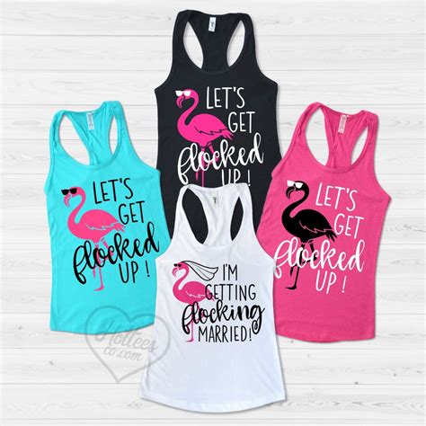 Flamingo Bachelorette Party Shirts Lets Get Flocked Up Brides Flock