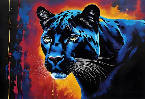 Animal Portrait Panther Illustration Free Stock Photo Public Domain