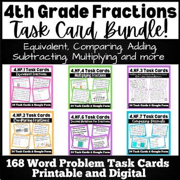 Th Grade Fractions Task Card Bundle Standards Printable And Digital