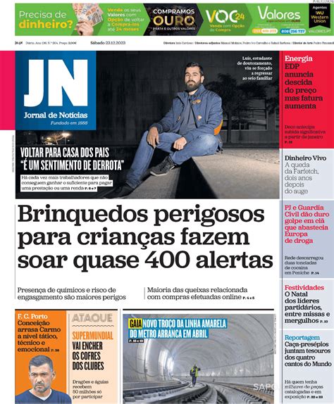 Jornal de Notícias 23 dez 2023 Jornais e Revistas SAPO pt