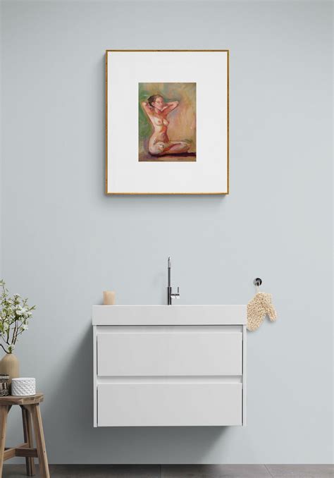 Naked Woman Art Nude Figure Painting Wall Decor Bed Room Etsy