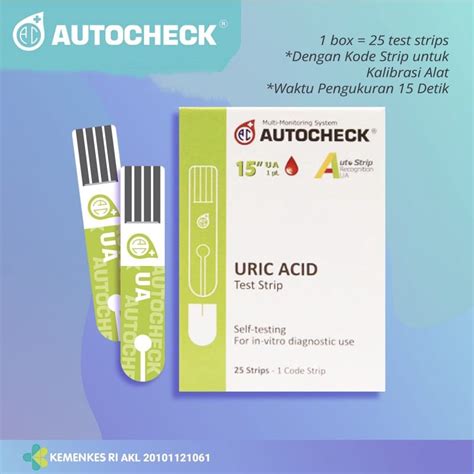 Jual Strip Test Asam Urat Autocheck Uric Acid Test Strip Isi Pcs