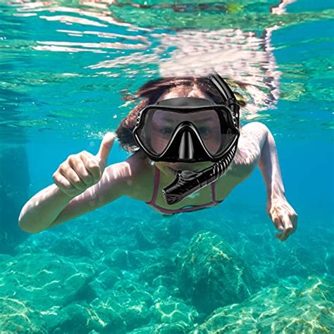 Sixyard Dry Snorkel Set For Women And Men Anti Fog Tempered Glass