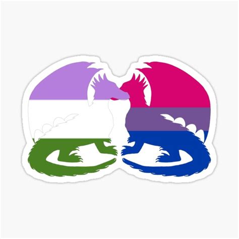 Genderqueer Bi Pride Dragons Sticker For Sale By Shaneisadragon