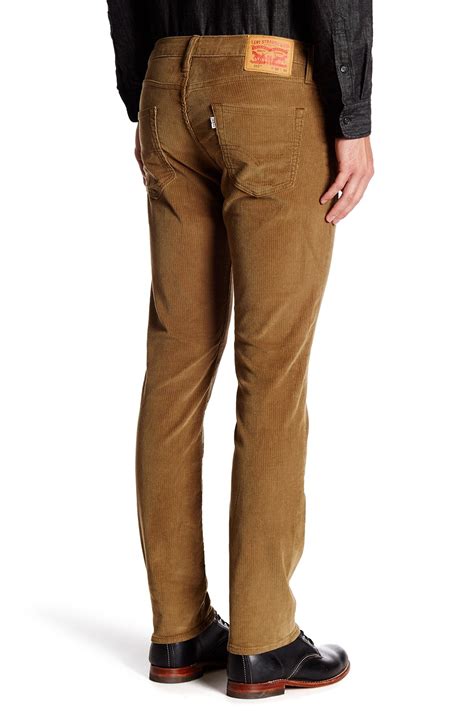 Lyst Levis 511 Slim Fit Cougar Rinsed Corduroy Pant In Brown For Men