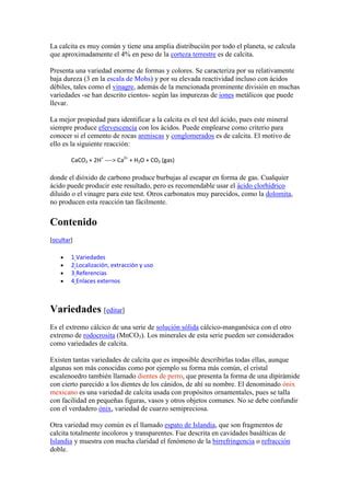 Composici N Quimica De Pirita Y Calcita Pdf