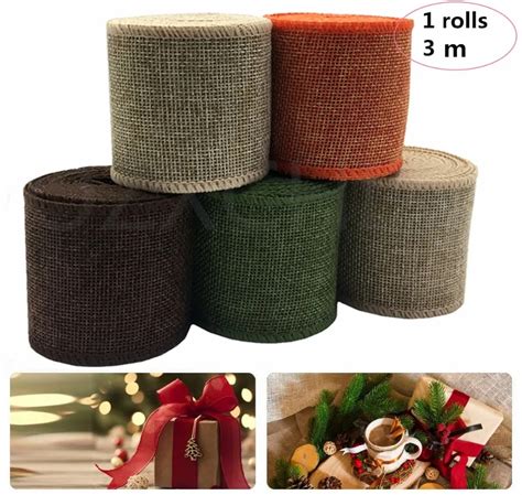 Colors Natural Jute Burlap Hessian Ribbon Rolls For Rustic Wedding