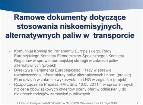 Niskoemisyjne alternatywne paliwa w transporcie Sławomir Nestorowicz