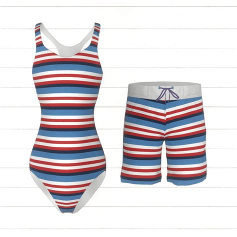 Nautical Red White And Blue Stripes Medium Scale Raspberry Creek