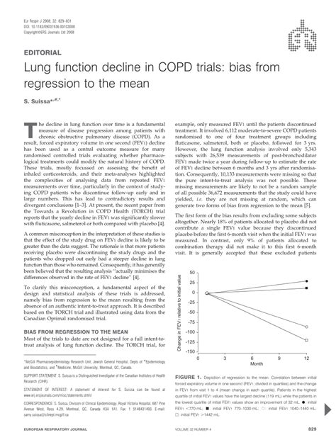 PDF Lung Function Decline In COPD Trials Bias From Regression To The