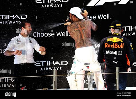 Mercedes Amg F1 Celebrates On Podium Bradley Lord Hi Res Stock